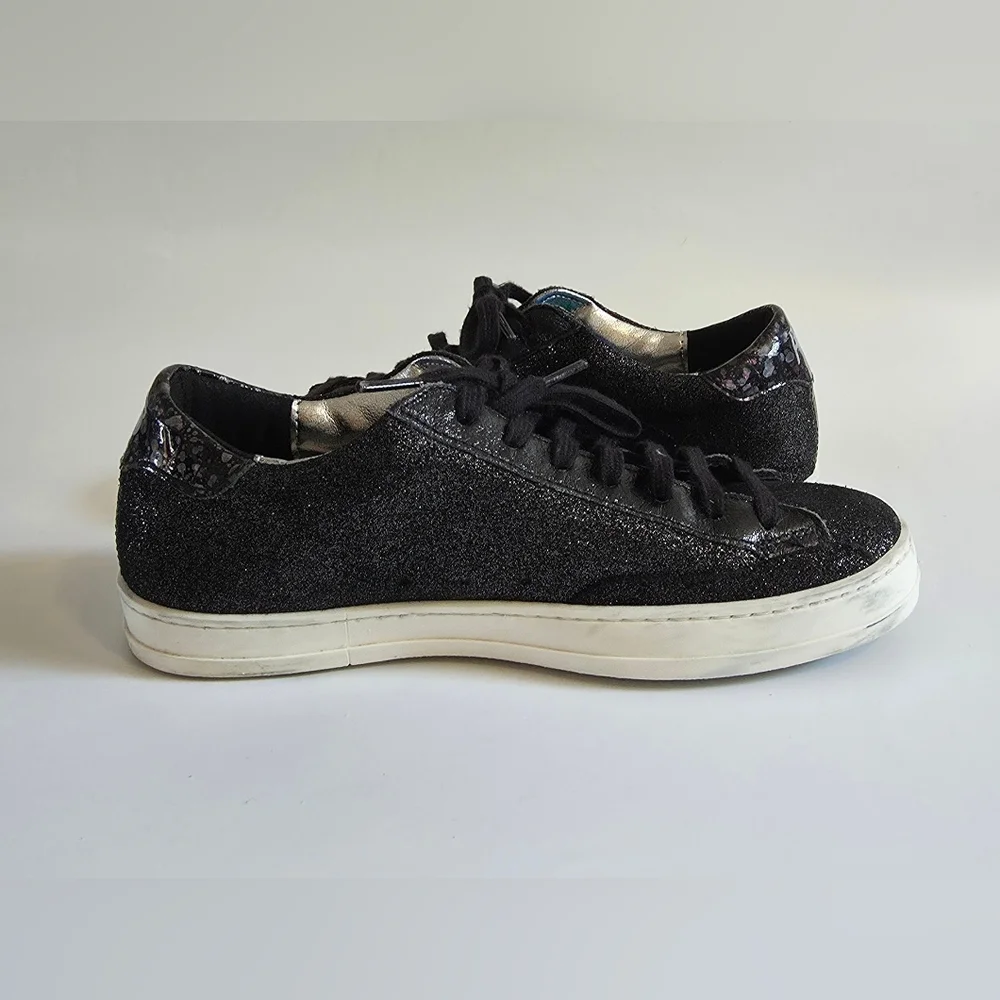 P448 John Black Glitter Sneakers Size 36